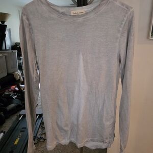 Cloth & Stone Open Back Light Gray Long Sleeve Shirt